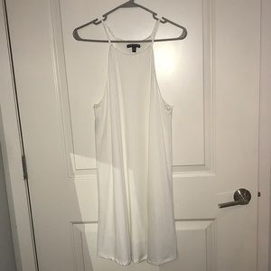 High neck white dress